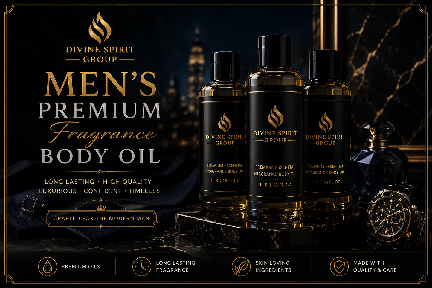 Men's Premium Fragrance Body Oil