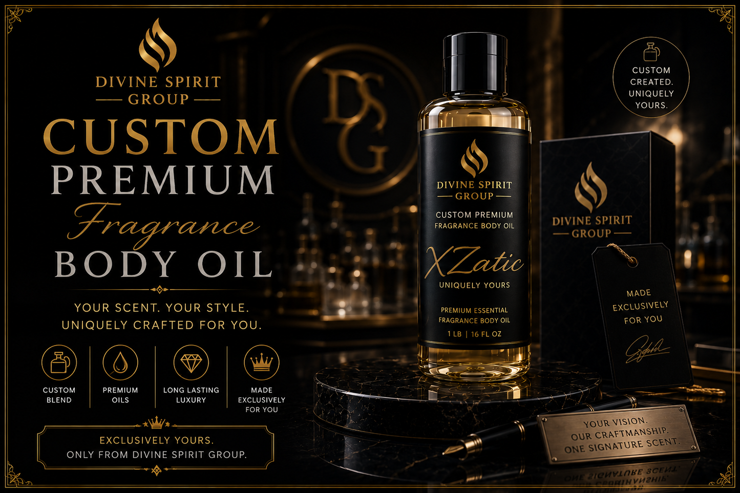 Custom Premium Fragrance Body Oil